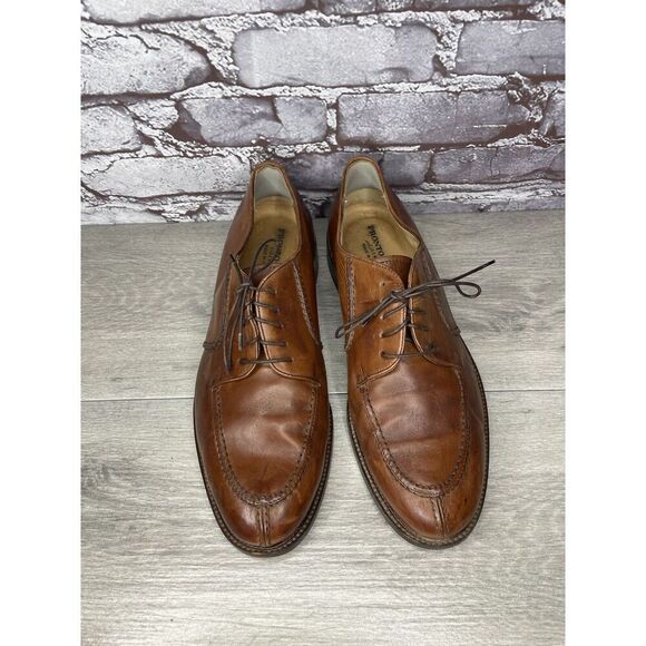 Pronto Uomo Brown Leather Split Toe Lace Oxford Dress Shoes Men Sz 10.5M US/44EU main image 10